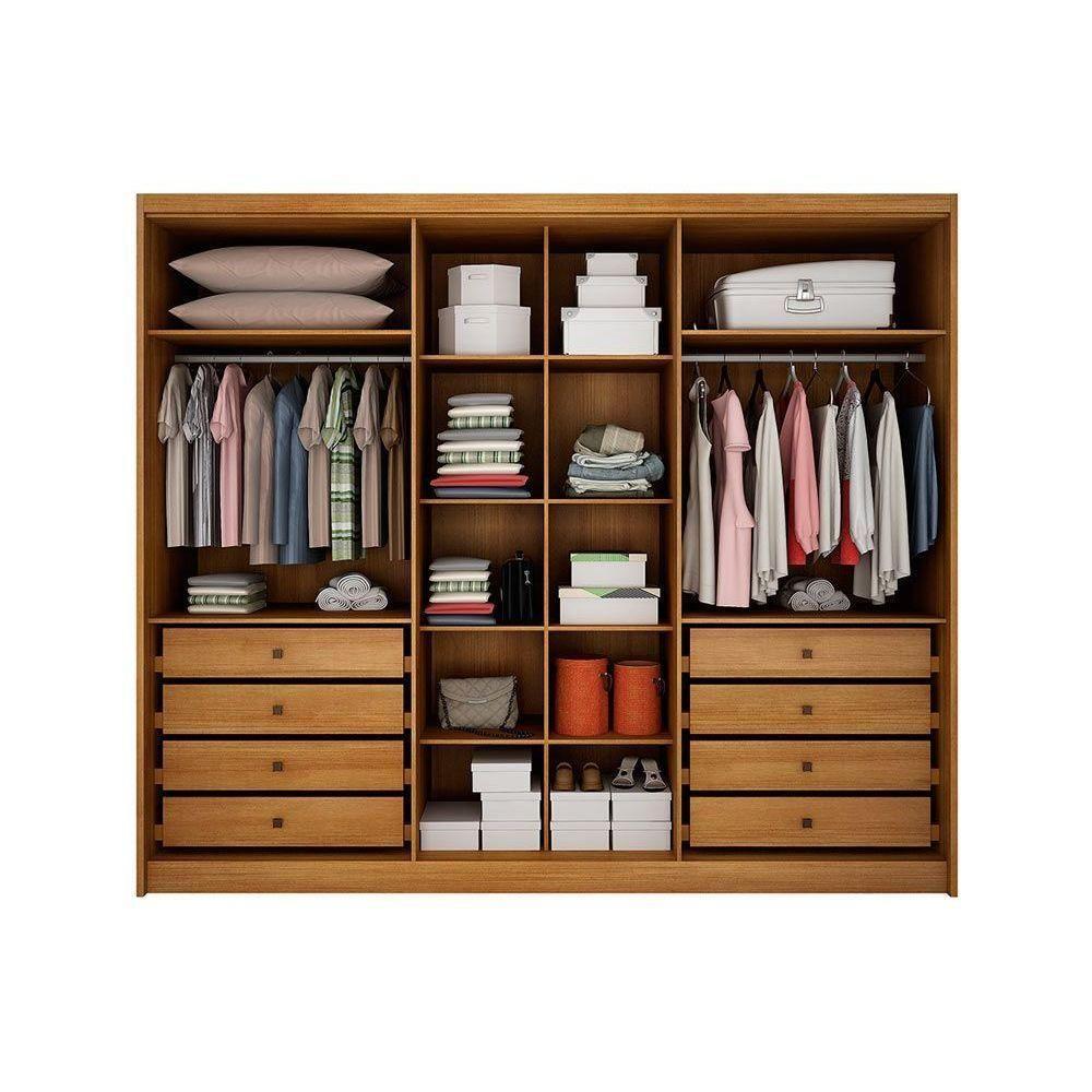 Guarda Roupa Casal 6 Portas (2 C/ Espelho) E 8 Gavetas Rizon/linea Plus Cumaru/fendi 25 - Novo Horizonte - 3