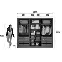 Guarda Roupa Casal 6 Portas (2 C/ Espelho) E 8 Gavetas Bandeira/himalaia Cumaru/fendi 25 - Novo Horizonte - 2