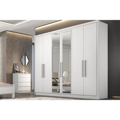 Guarda Roupa Casal Rizon-Linea Plus 6 Portas de Bater 6 Gavetas Neve