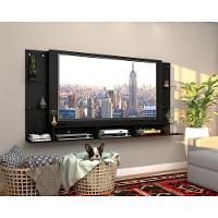 Painel Tv até 65" Prateleiras Vidro Braga Plus Multimóveis