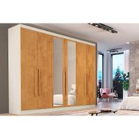 Guarda Roupa Casal 6 Portas (2 C/ Espelho) E 6 Gavetas Oslo Off White/peroba - Europa - 1