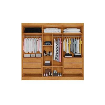 Guarda Roupa Casal Oslo Peroba 6 Portas de Bater 6 Gavetas MDF com Espelho Europa