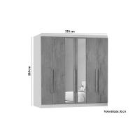Guarda Roupa Casal 6 Portas (2 C/ Espelho) E 6 Gavetas Oslo Braúna/off White - Europa - 2