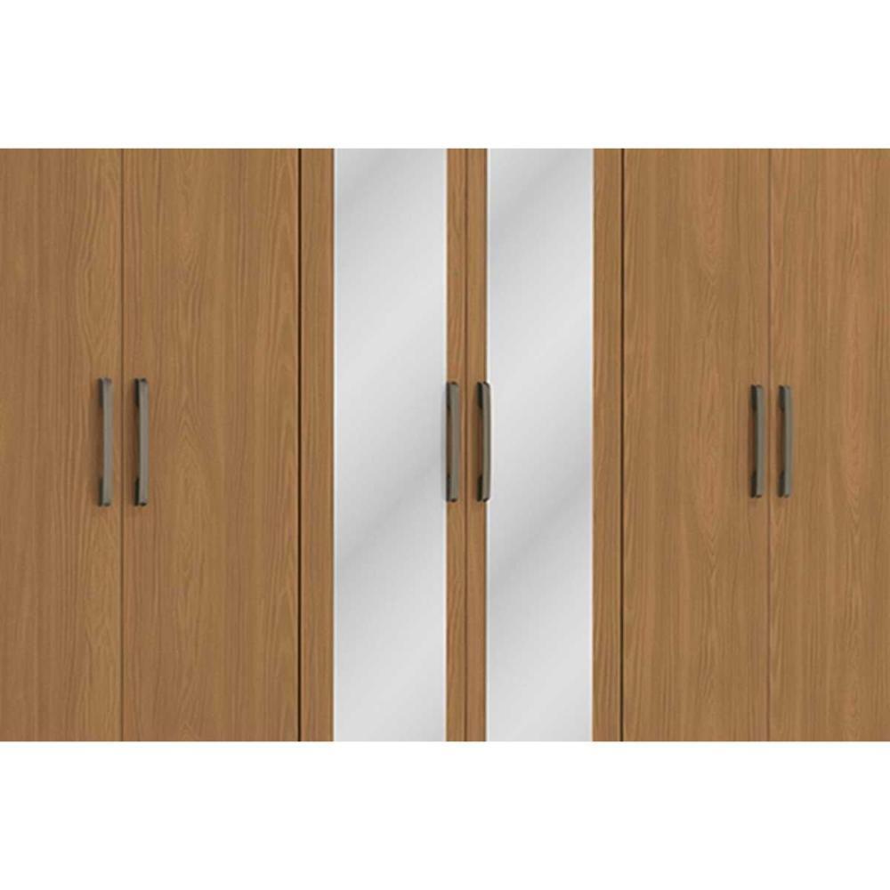 Guarda Roupa Casal 6 Portas (2 C/ Espelho) E 3 Gavetas J559 Canela - Kappesberg - 4