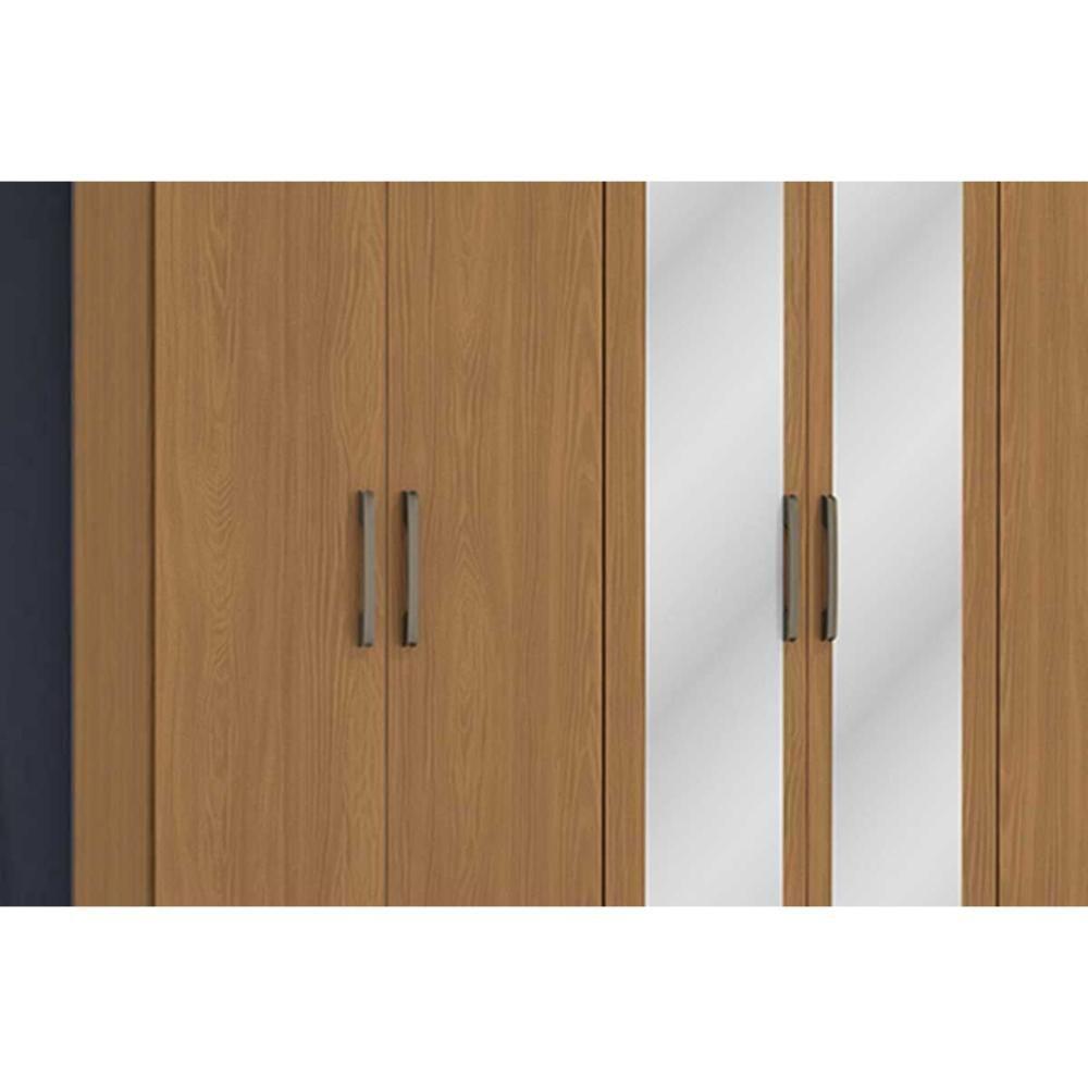 Guarda Roupa Casal 6 Portas (2 C/ Espelho) E 3 Gavetas J559 Canela - Kappesberg - 5