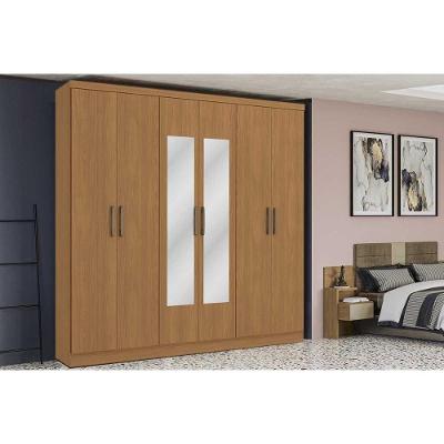 Guarda Roupa Casal 6 Portas (2 C/ Espelho) E 3 Gavetas J559 Canela - Kappesberg