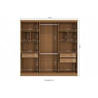 Guarda Roupa Casal 6 Portas (2 C/ Espelho) E 3 Gavetas J559 Canela - Kappesberg - 2