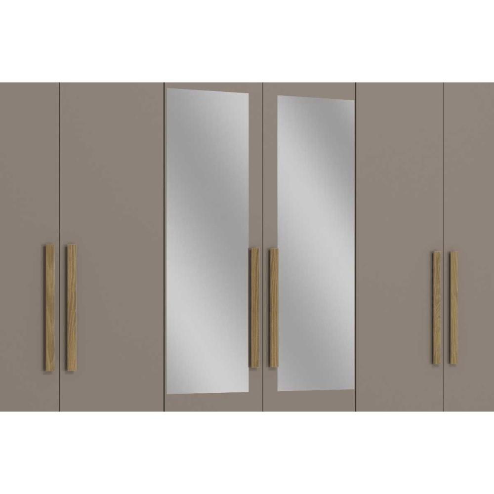Guarda Roupa Casal 6 Portas (2 C/ Espelho) E 2 Gavetas Cb01m569 Nogueira/branco - Kappesberg - 6
