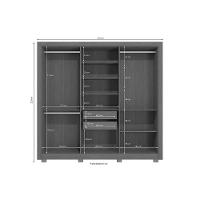 Guarda Roupa Casal 6 Portas (2 C/ Espelho) E 2 Gavetas Cb01m569 Nogueira/branco - Kappesberg - 2