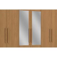 Guarda Roupa Casal 6 Portas (2 C/ Espelho) E 2 Gavetas Cb01m569 Nogueira/branco - Kappesberg - 5