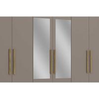 Guarda Roupa Casal 6 Portas (2 C/ Espelho) E 2 Gavetas Cb01m569 Nogueira/branco - Kappesberg - 6