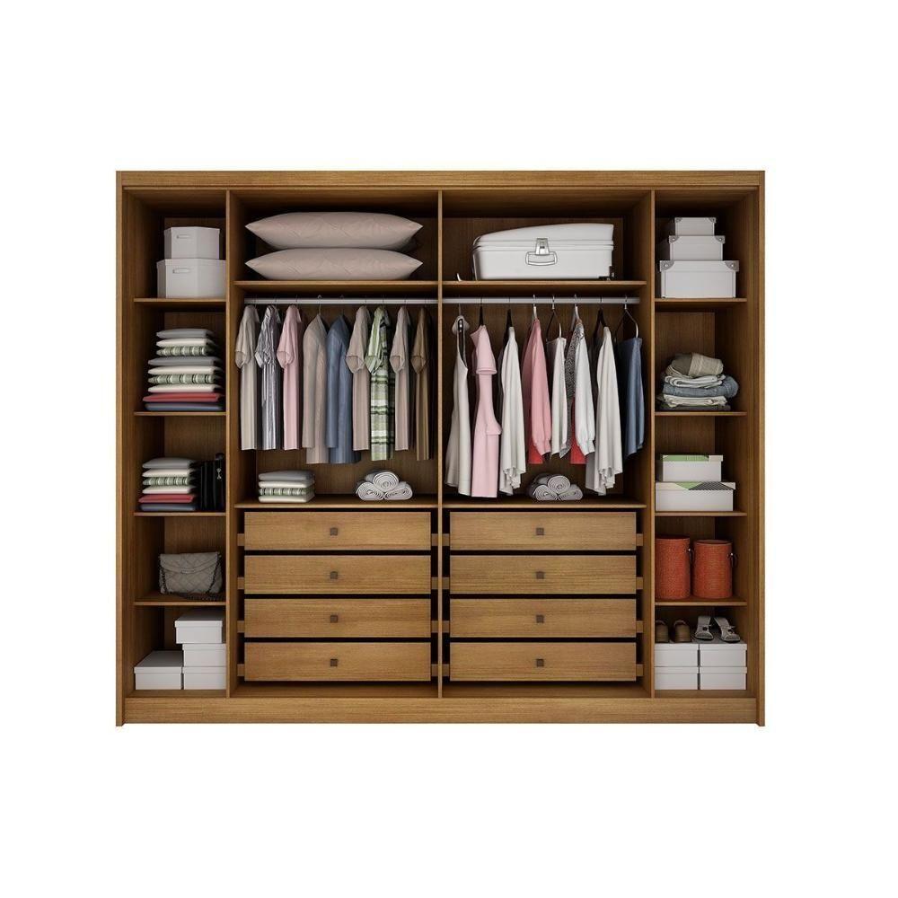 Guarda Roupa Casal 6 Portas (2 C/ Espelho E 2 Ripadas) E 8 Gavetas Bolonha/santoro Cumaru/fendi 25 - Novo Horizonte - 3