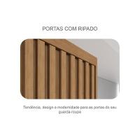 Guarda Roupa Casal 6 Portas (2 C/ Espelho E 2 Ripadas) E 8 Gavetas Bolonha/santoro Cumaru/fendi 25 - Novo Horizonte - 7