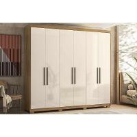 Guarda Roupa Casal 6 Portas E 4 Gavetas C/ Pés Venice Amendola/off White - Demóbile - 1