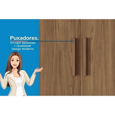 Guarda Roupa Casal Guarapuava 6.4 6 Portas de Bater 4 Gavetas Jatobá-Grafite MDP