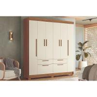 Guarda Roupa Casal 6 Portas E 4 Gavetas C/ Pés Guarapuava 6.4 Jatoba/areia - Santos Andirá - 1