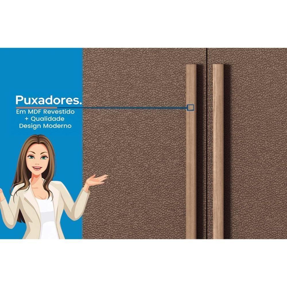 Guarda Roupa Casal 6 Portas E 4 Gavetas C/ Pés Genova Wood/terracota - Santos Andirá - 2