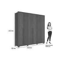 Guarda Roupa Casal 6 Portas E 4 Gavetas C/ Pés Coimbra Jatobá - Santos Andirá - 5