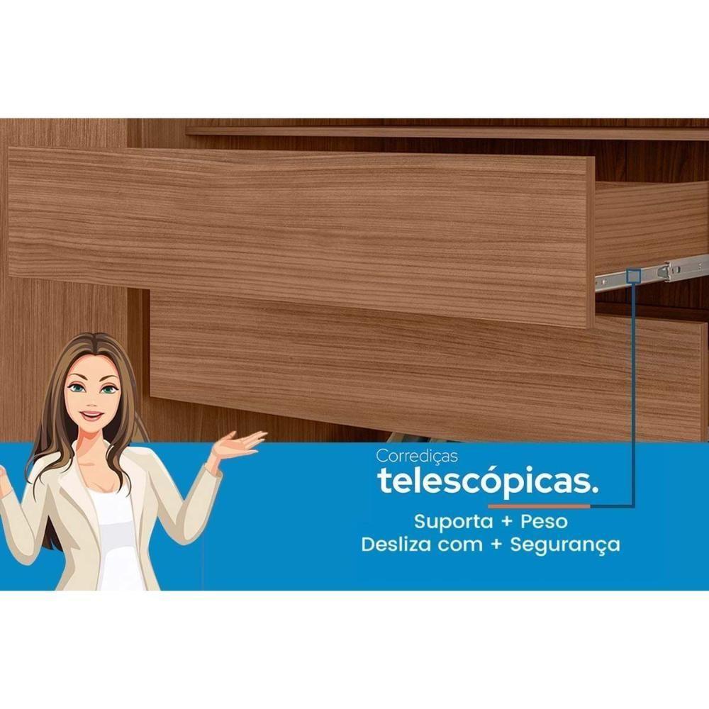 Guarda Roupa Casal 6 Portas E 4 Gavetas C/ Pés Coimbra Jatoba/areia - Santos Andirá - 3