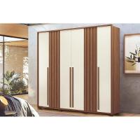 Guarda Roupa Casal 6 Portas E 4 Gavetas C/ Pés Coimbra Jatoba/areia - Santos Andirá - 1