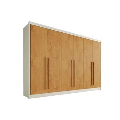 Guarda Roupa Casal Alba Plus 6 Portas de Bater 4 Gavetas Off White-peroba Europa