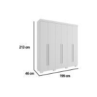 Guarda Roupa Casal 6 Portas E 3 Gavetas ágata Nature/off White - Acp - 3