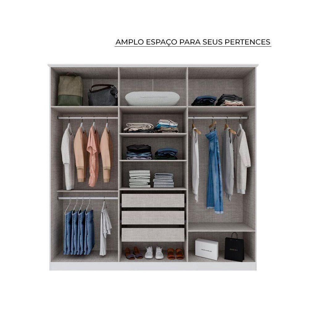 Guarda Roupa Casal 6 Portas E 3 Gavetas Ph 1803 Branco - Herval - 3