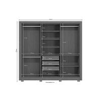 Guarda Roupa Casal 6 Portas E 3 Gavetas C/ Pés Cb04m569 Nogueira/fendi - Kappesberg - 3