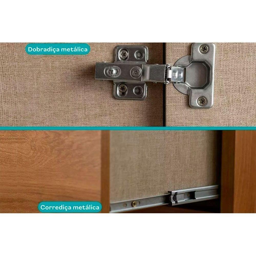 Guarda Roupa Casal 6 Portas E 3 Gavetas C/ Pés Belmont 1154 Freijo/cinza - Carraro - 4