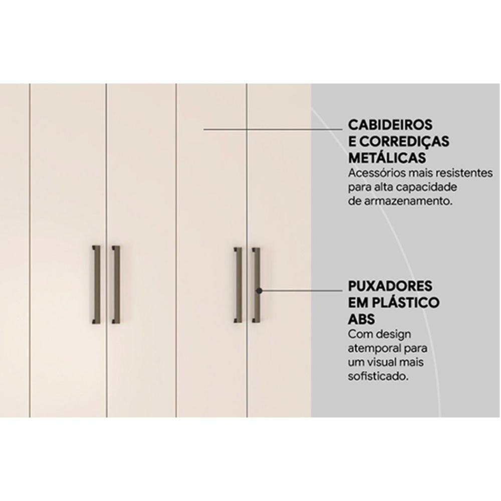 Guarda Roupa Casal 6 Portas E 2 Gavetas Verso Branco - Demóbile - 5