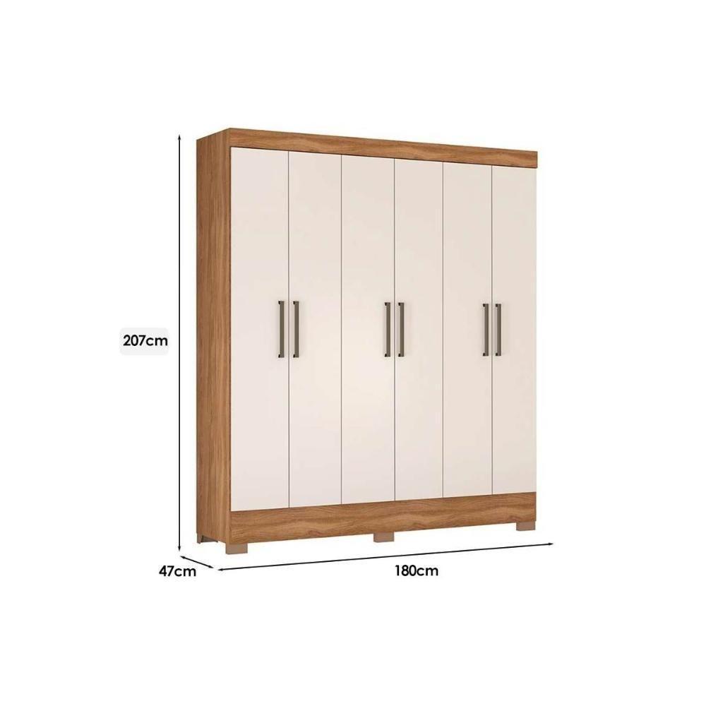 Guarda Roupa Casal 6 Portas E 2 Gavetas Verso Branco - Demóbile - 10