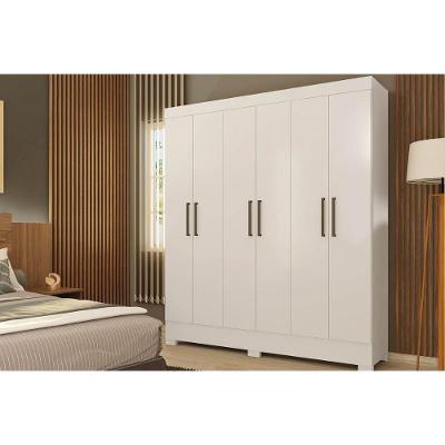Guarda Roupa Casal 6 Portas E 2 Gavetas Verso Branco - Demóbile