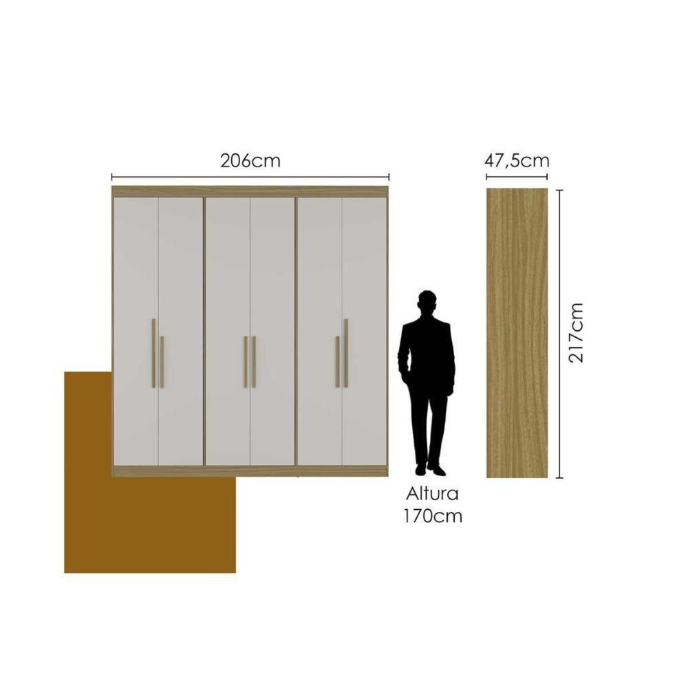 Guarda Roupa Casal 6 Portas E 2 Gavetas Ph 1804 Branco - Herval - 4