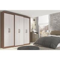 Guarda Roupa Casal 6 Portas E 2 Gavetas Ph 1675 Nogueira/off White - Herval - 1