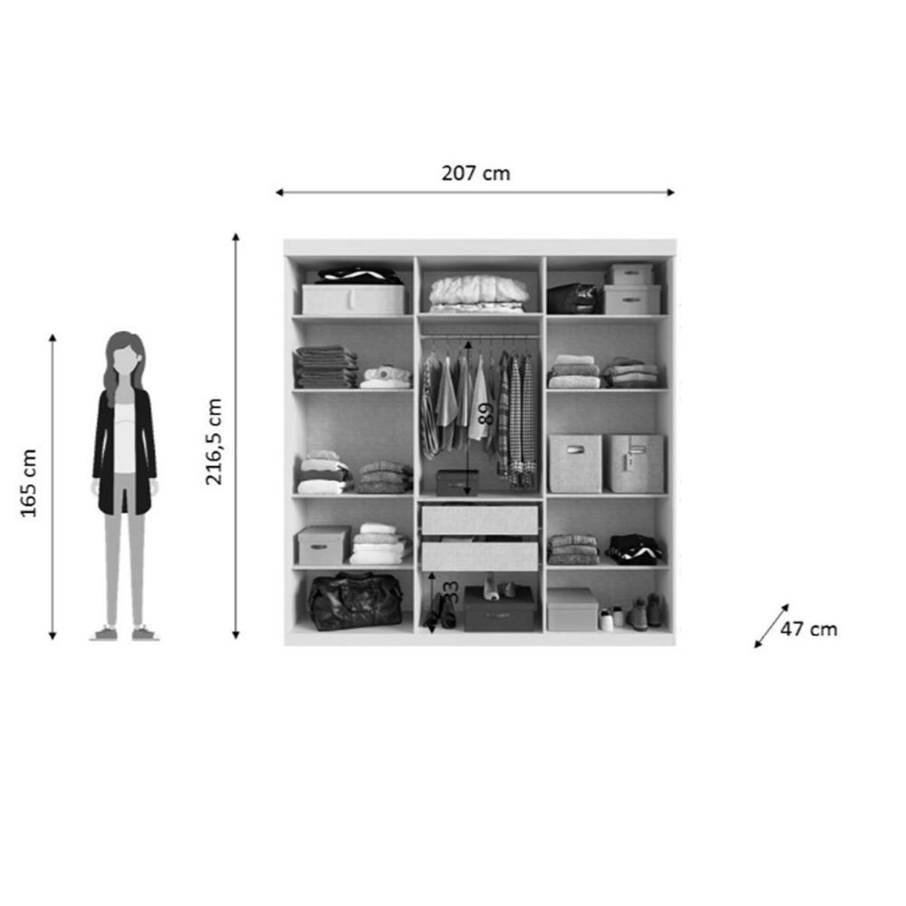 Guarda Roupa Casal 6 Portas E 2 Gavetas Ph 1675 Branco - Herval - 2