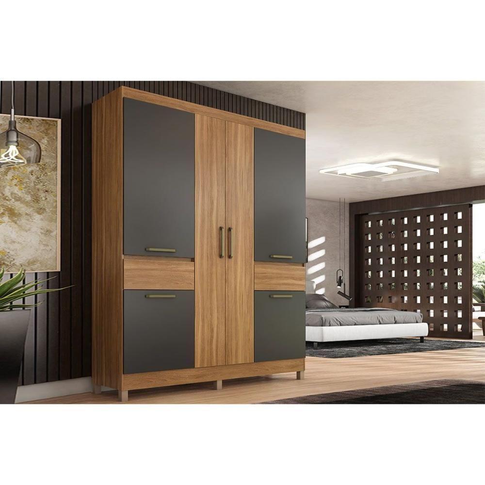 Guarda Roupa Casal 6 Portas E 2 Gavetas Mauá Amendola/grafito Prime Tx - Demóbile - 1