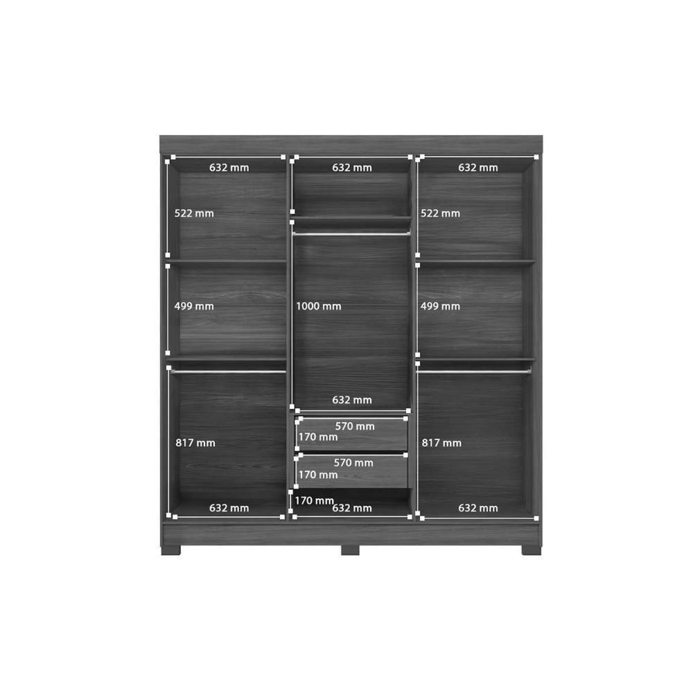 Guarda Roupa Casal 6 Portas E 2 Gavetas C/ Pés Toledo Jatobá - Santos Andirá - 8