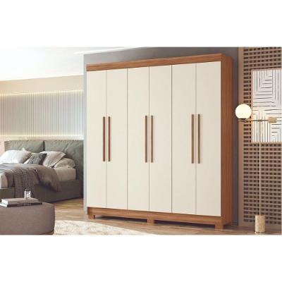 Guarda Roupa Casal Toledo 6 Portas de Bater 2 Gavetas Jatoba-areia Santos Andirá