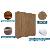 Guarda Roupa Casal 6 Portas E 2 Gavetas C/ Pés Toledo Jatoba/areia - Santos Andirá - 2