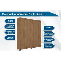 Guarda Roupa Casal 6 Portas E 2 Gavetas C/ Pés Toledo Jatoba/areia - Santos Andirá - 3