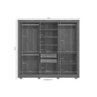 Guarda Roupa Casal 6 Portas E 2 Gavetas C/ Pés Cb02m569 Nogueira/fendi - Kappesberg - 2