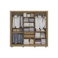 Guarda Roupa Casal 6 Portas E 2 Gavetas C/ Pés Cb02m569 Nogueira/branco - Kappesberg - 3