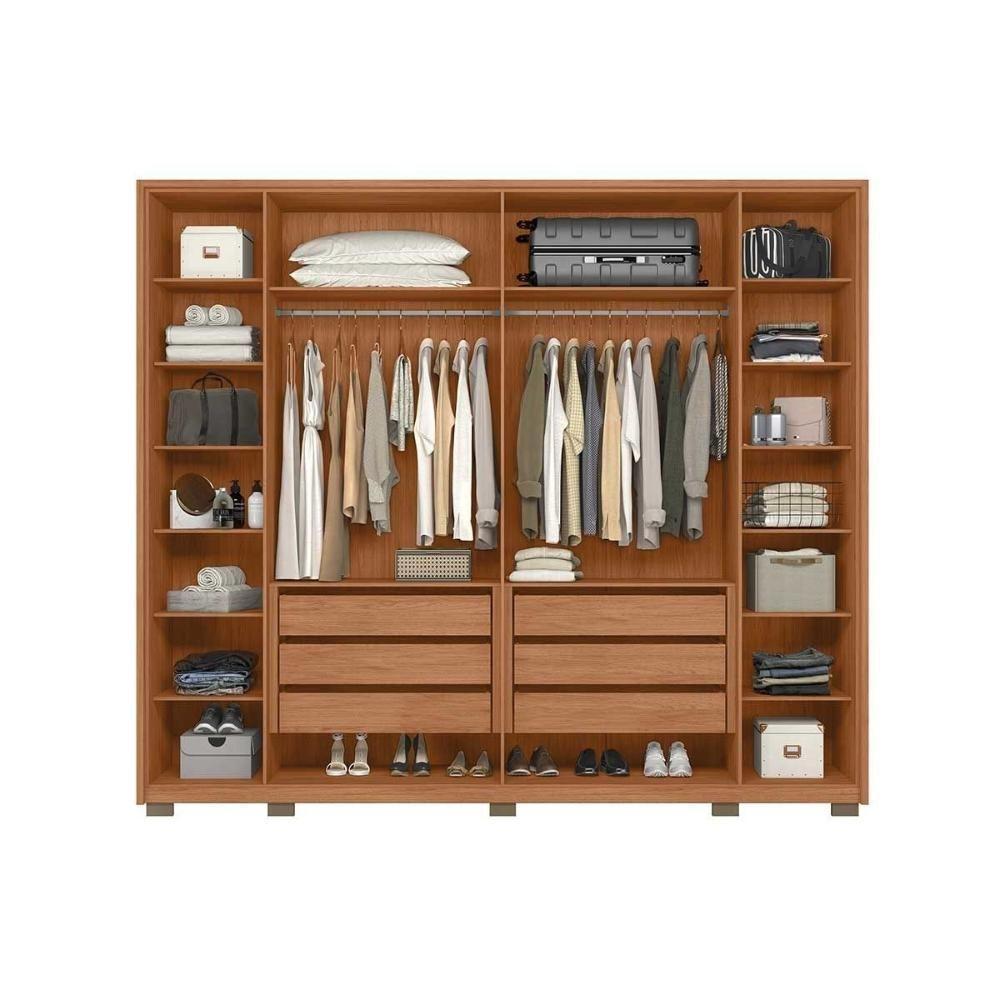 Guarda Roupa Casal 6 Portas (2 Ripadas) E 6 Gavetas Poseidon Freijo/off White - Caemmun - 3