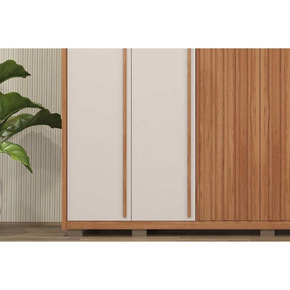 Guarda Roupa Casal 6 Portas (2 Ripadas) E 6 Gavetas Poseidon Freijo/off White - Caemmun - 4