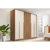 Guarda Roupa Casal 6 Portas (2 Ripadas) E 6 Gavetas Poseidon Freijo/off White - Caemmun - 1