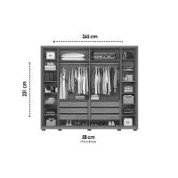 Guarda Roupa Casal 6 Portas (2 Ripadas) E 6 Gavetas Poseidon Freijo/off White - Caemmun - 2