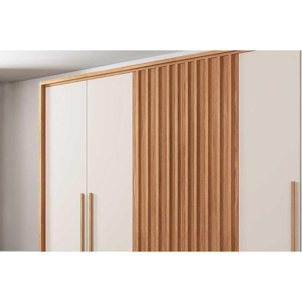 Guarda Roupa Casal 6 Portas (2 Ripadas) E 6 Gavetas New Comodus Freijo/off White - Caemmun - 9