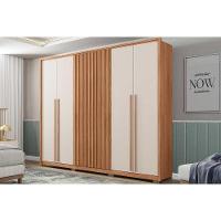 Guarda Roupa Casal 6 Portas (2 Ripadas) E 6 Gavetas New Comodus Freijo/off White - Caemmun - 3