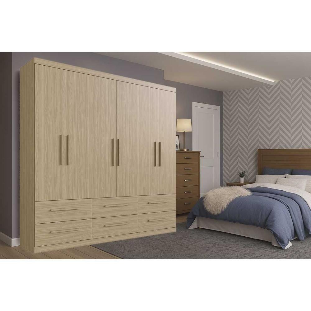 Guarda Roupa Casal 6 Portas E 6 Gavetas Ph 1691 Cedro - Herval - 1