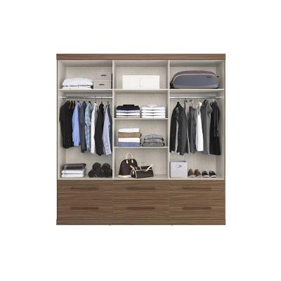 Guarda Roupa Casal PH 1691 Cedro 6 Portas de Bater 8 Gavetas Cedro MDP Herval